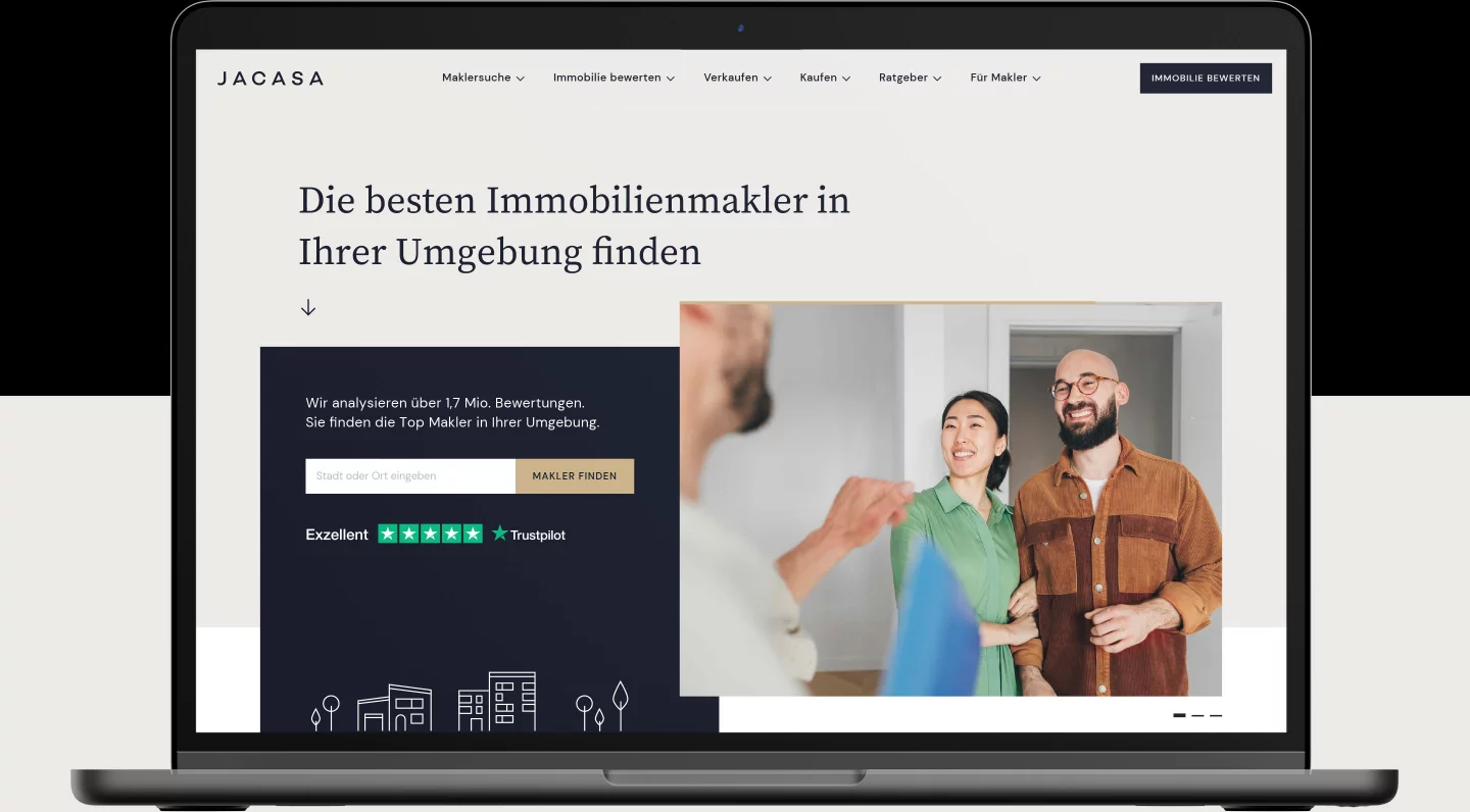 fzey für Jacasa - Ansicht 1 Website auf Laptop